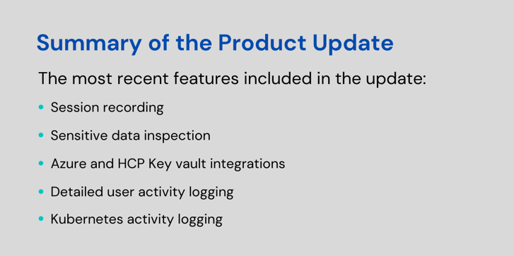 Summary of the Product Update - January 2022